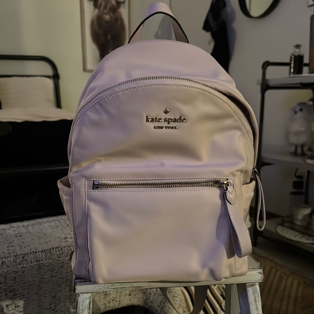 kate spade Cream Backpack with Classic Design and Medium Size